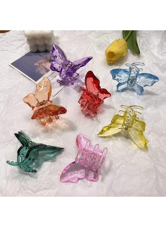 6 Piece Colorful Acrylic Butterfly Hair Claws, Non-Slip Transparent Hair Clips for Women and Girls - Image 5